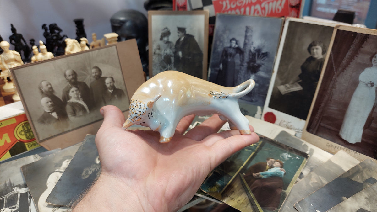 Porcelain bull made in Ukraine, USSR