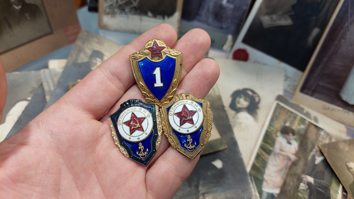 three honorary badges of the USSR Navy