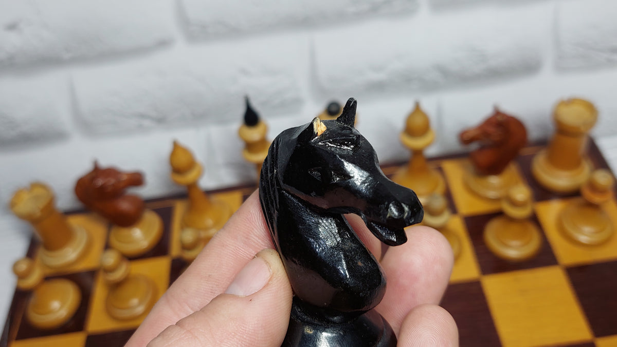 Rare chess, chess of the fifties, wooden chess of the USSR. Rare set from the past. Chess in very good condition.