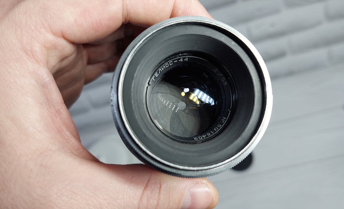 HELIOS 44 USSR Soviet Lens M42 8 blades 2/58mm Silver