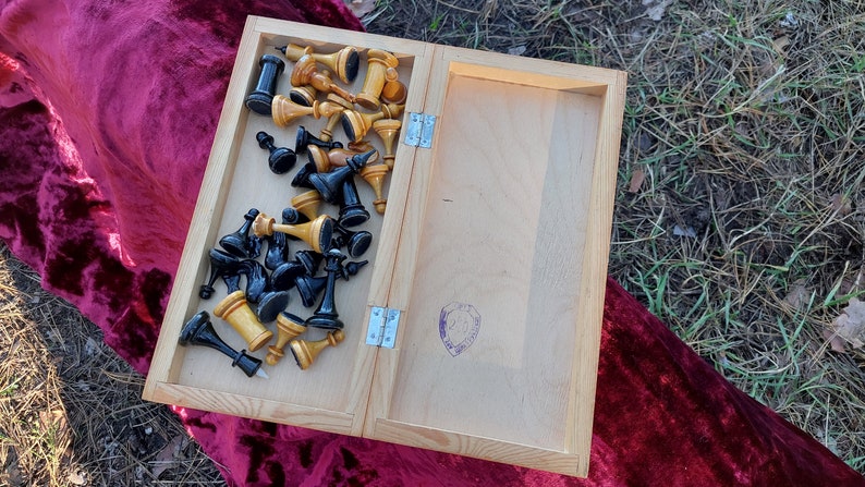 Soviet Vintage Chess, Russian Chess, Compact Wooden Chess, Chess Board Book, USSR Chess Set, Old Chess
