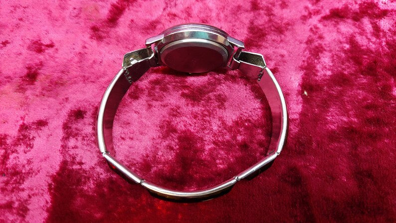 Vintage Watch Bracelet Plexiglass and Metal Handmade USSR Soviet Union Bands & Straps