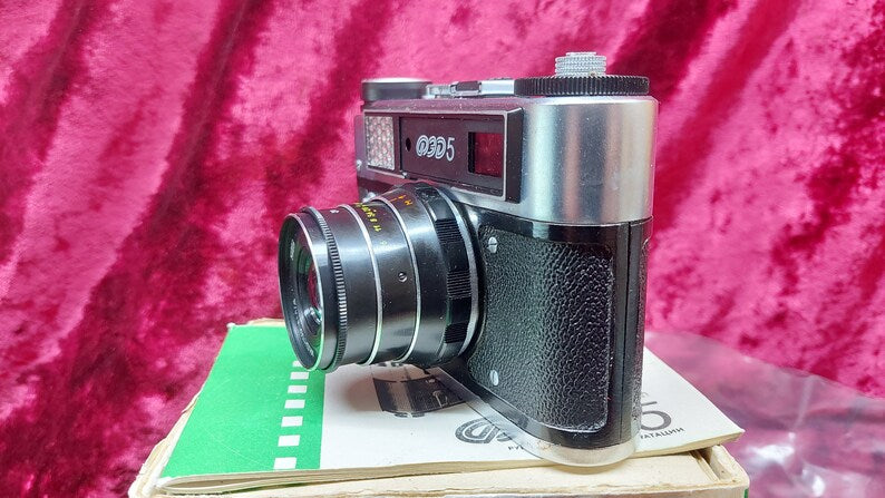 Vintage Soviet camera FED - 5 lens Industar - 61 Ld (2,8 / 55) Mount M39 Made in USSR. NEW
