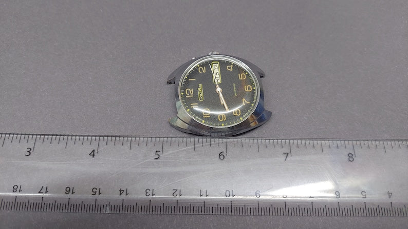 Soviet Vintage Watch "Slava" Mechanical Watch, Soviet Chrome Watch, USSR Mechanical Watch.To the collection