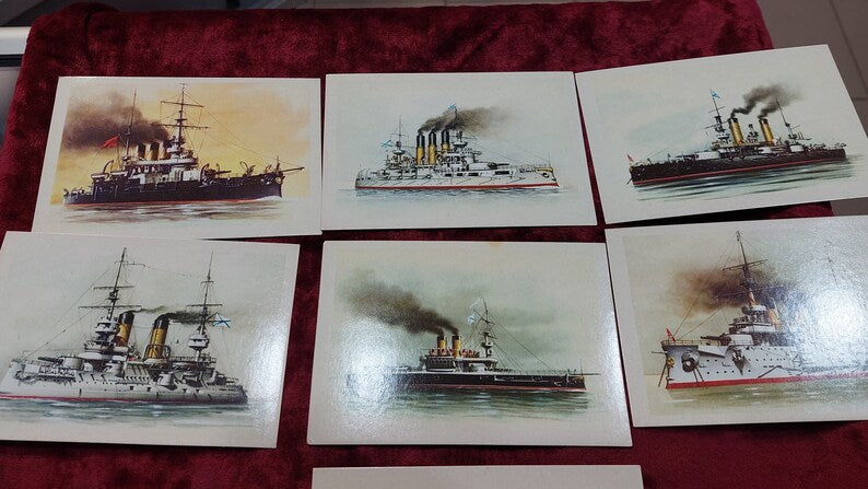 Postcards of Russian warships
