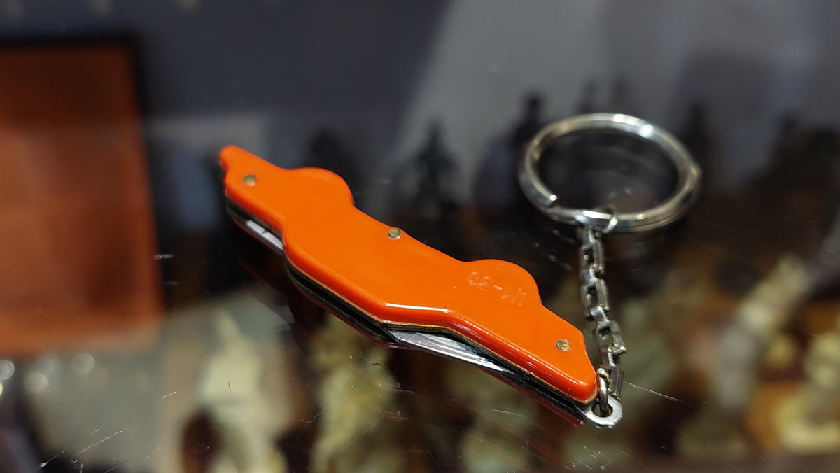 Soviet Vintage Knife Keychain machine, Russian keychain knife, USSR folding knife, Russian collectible knife