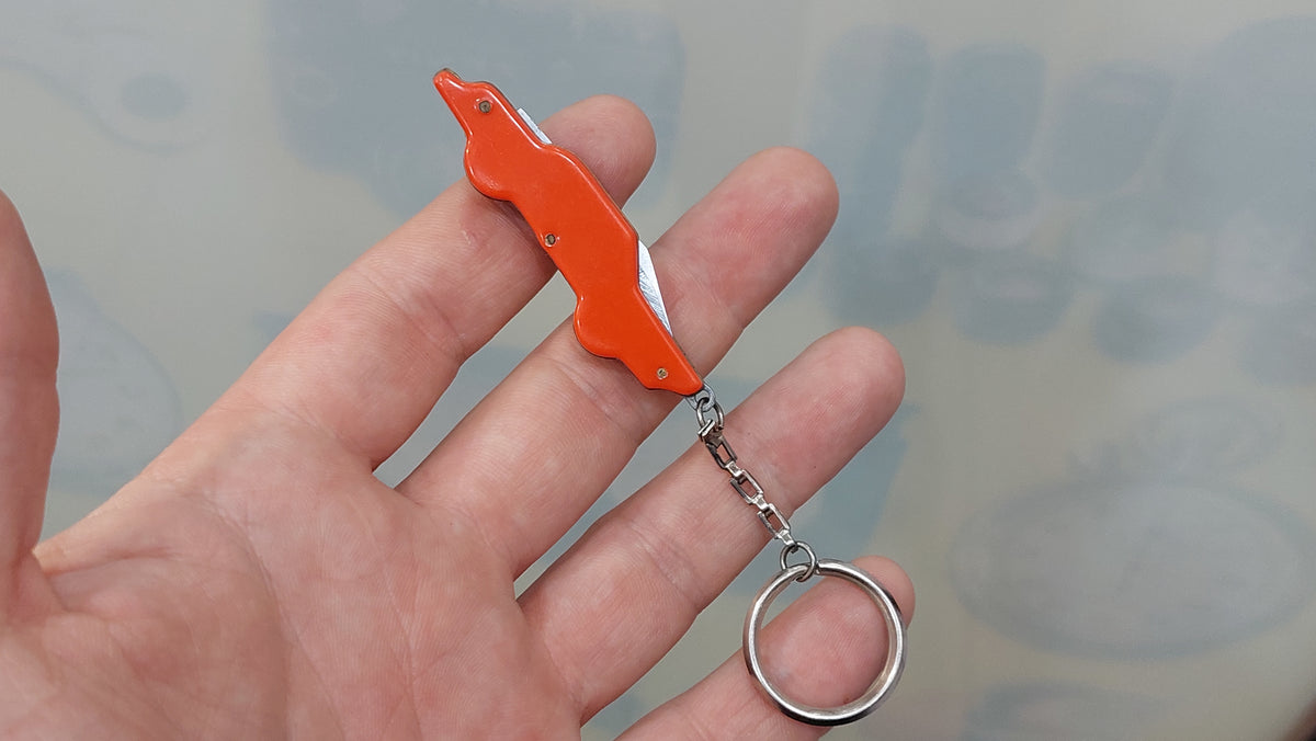 Soviet Vintage Knife Keychain machine, Russian keychain knife, USSR folding knife, Russian collectible knife