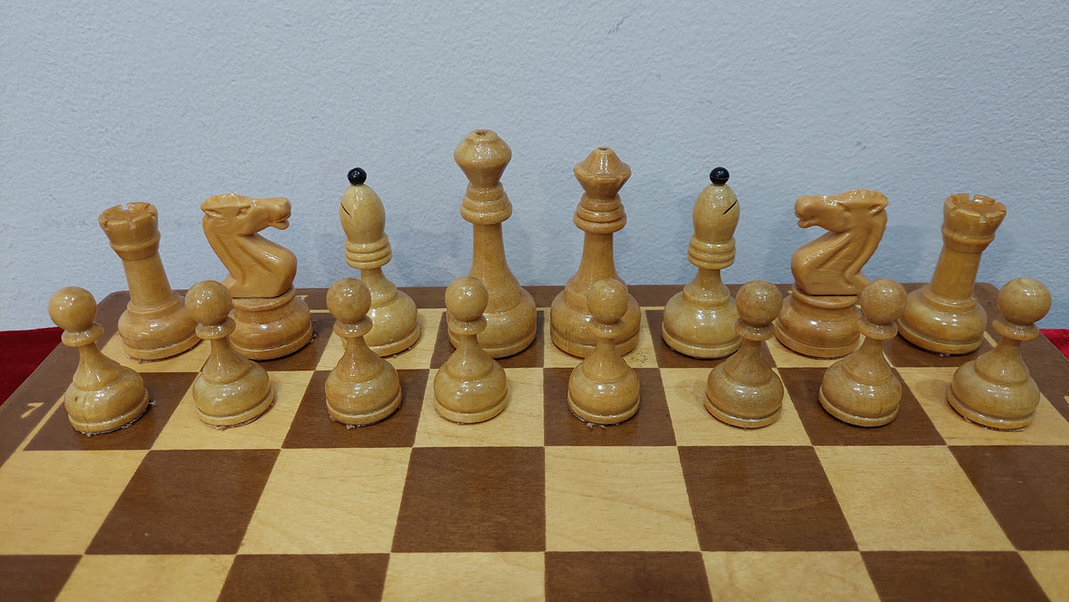 Beautiful authentic classic Soviet wooden tournament chess Grossmeister 1970s