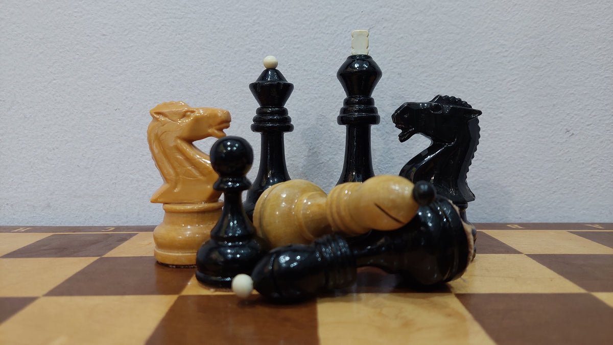Beautiful authentic classic Soviet wooden tournament chess Grossmeister 1970s