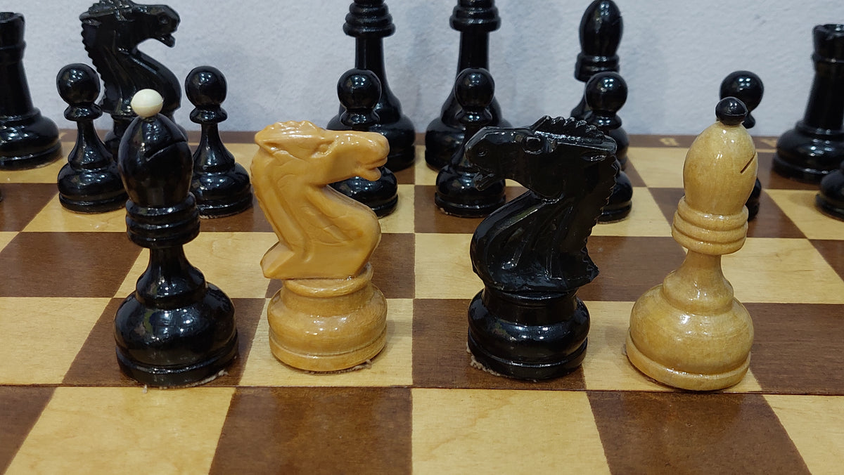 Beautiful authentic classic Soviet wooden tournament chess Grossmeister 1970s
