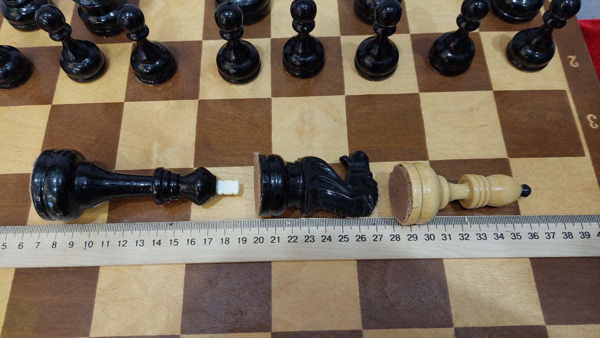 Beautiful authentic classic Soviet wooden tournament chess Grossmeister 1970s