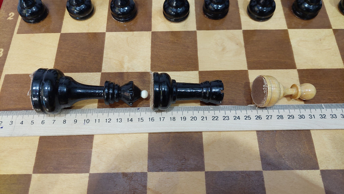 Beautiful authentic classic Soviet wooden tournament chess Grossmeister 1970s