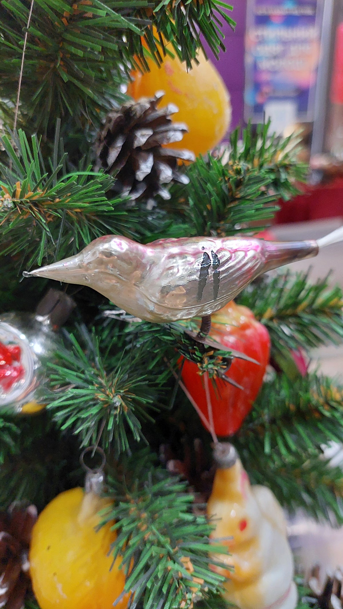 New Year's toy on a clothespin BIRD