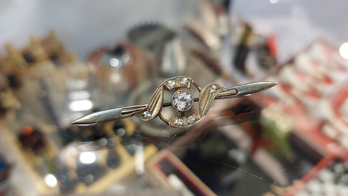 Vintage USSR Silver 875 Brooch With Rock-Crystal