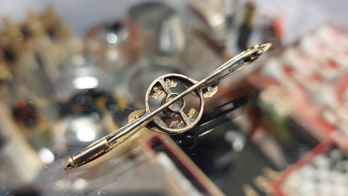 Vintage USSR Silver 875 Brooch With Rock-Crystal
