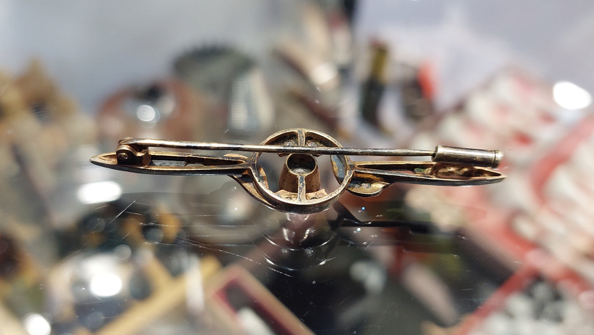 Vintage USSR Silver 875 Brooch With Rock-Crystal