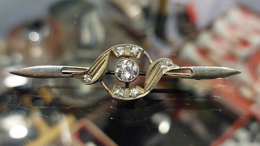 Vintage USSR Silver 875 Brooch With Rock-Crystal