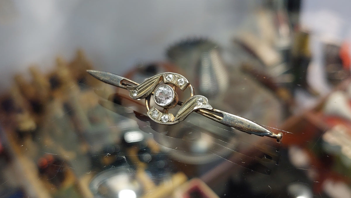 Vintage USSR Silver 875 Brooch With Rock-Crystal