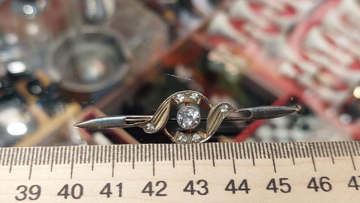 Vintage USSR Silver 875 Brooch With Rock-Crystal