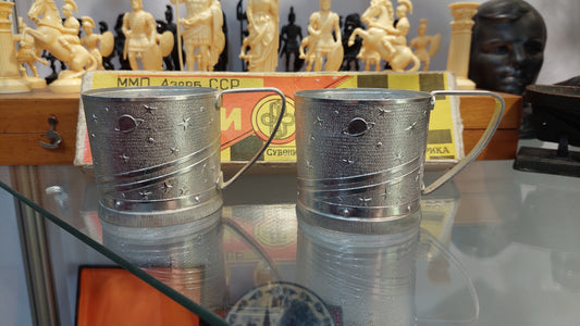 Vintage Soviet Tea Glass Holder USSR Space Program,Vintage Kitchen,Decor Russian Coaster 2pcs