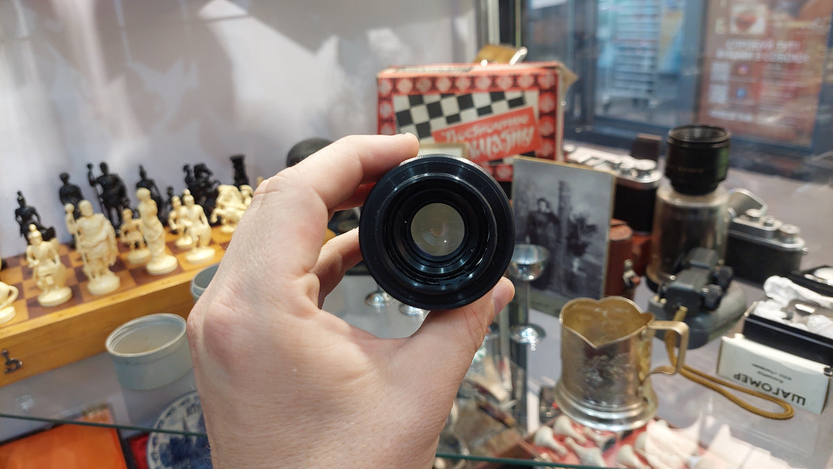 Soviet vintage lens Jupiter-37A 4/135. Soviet lens 135mm f/3.5 M42, Portrait lens from the USSR, Russian vintage lens