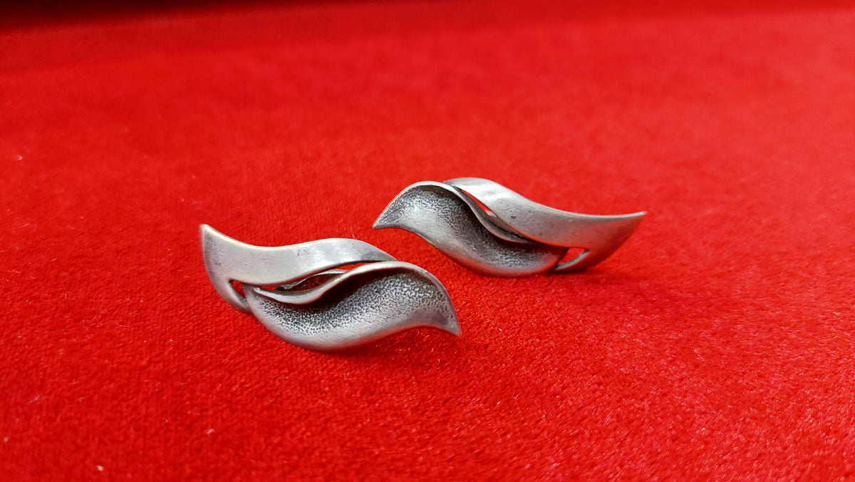 Silver big earrings 925. USSR