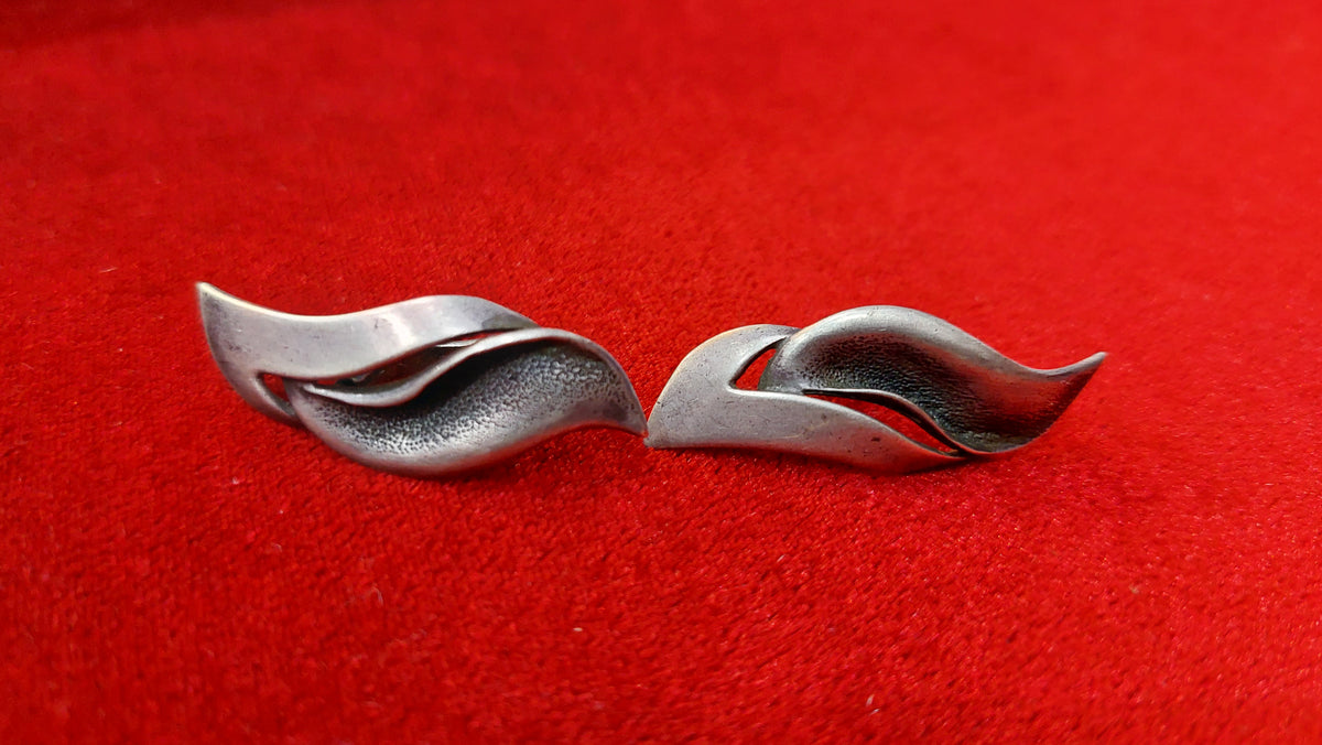 Silver big earrings 925. USSR