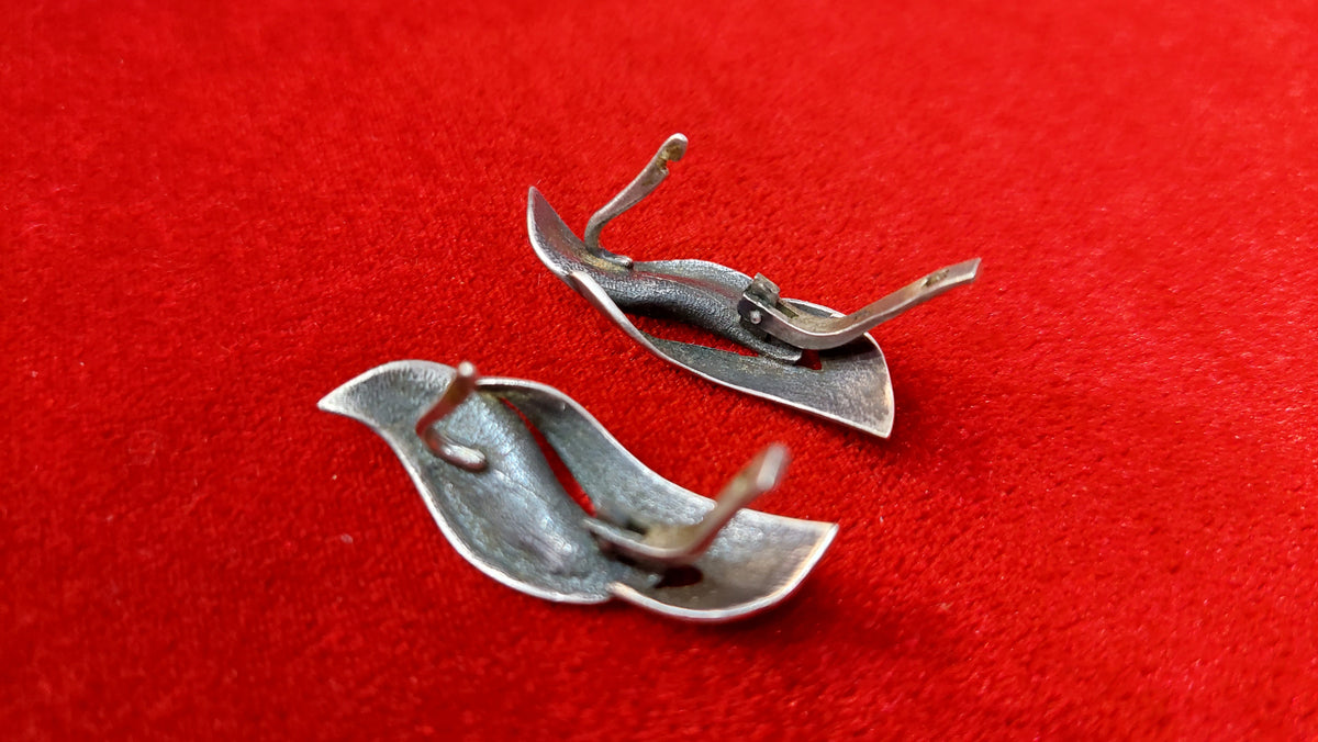 Silver big earrings 925. USSR
