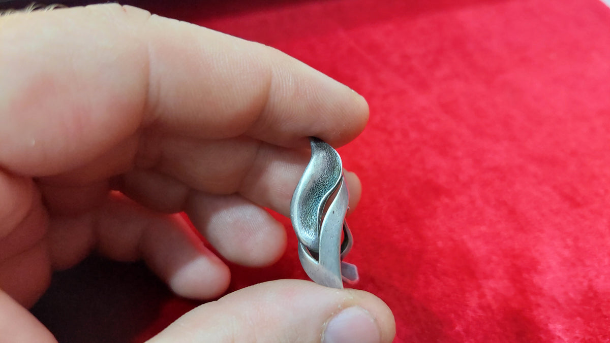 Silver big earrings 925. USSR