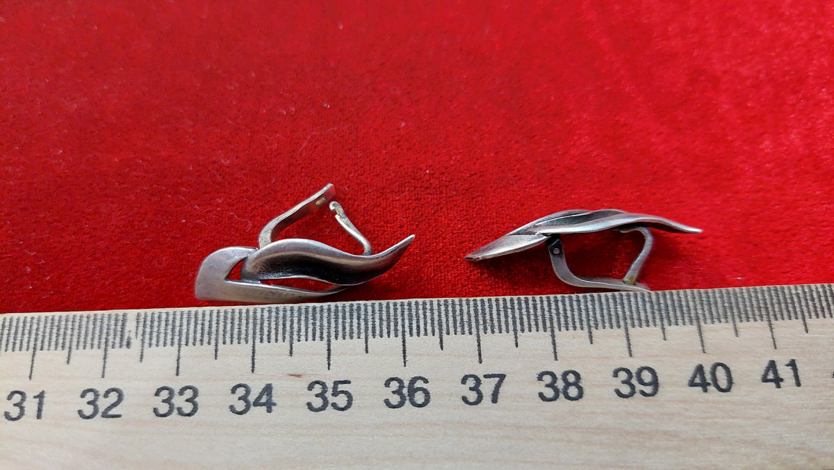 Silver big earrings 925. USSR