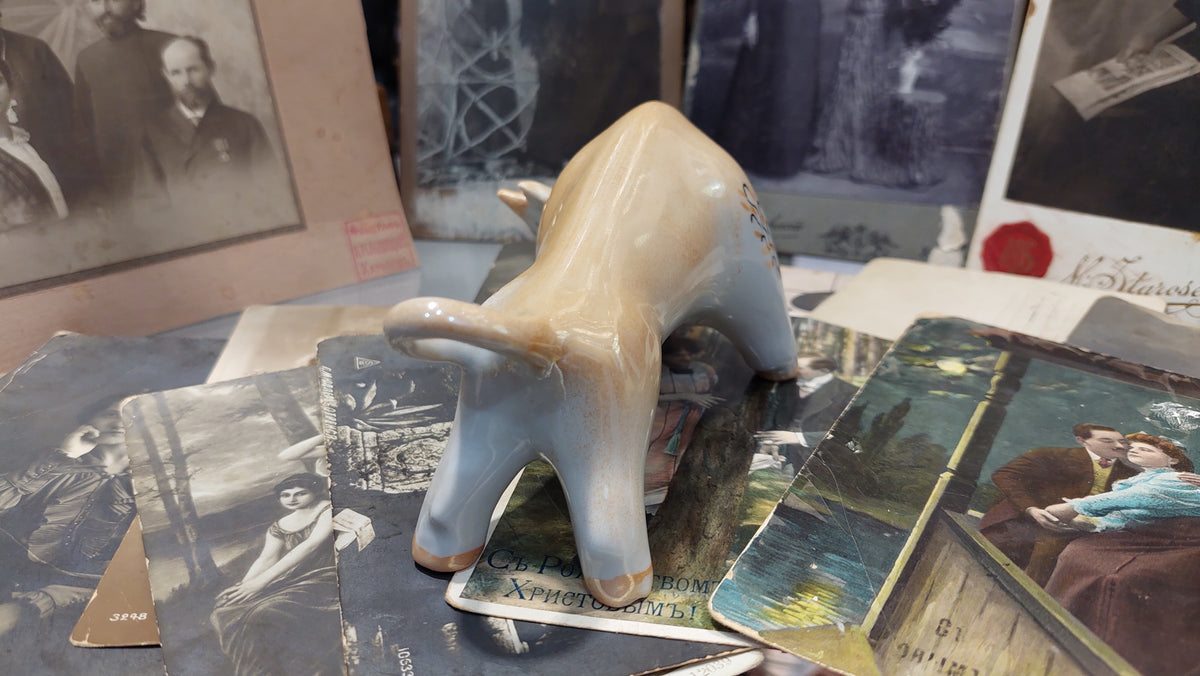 Porcelain bull made in Ukraine, USSR
