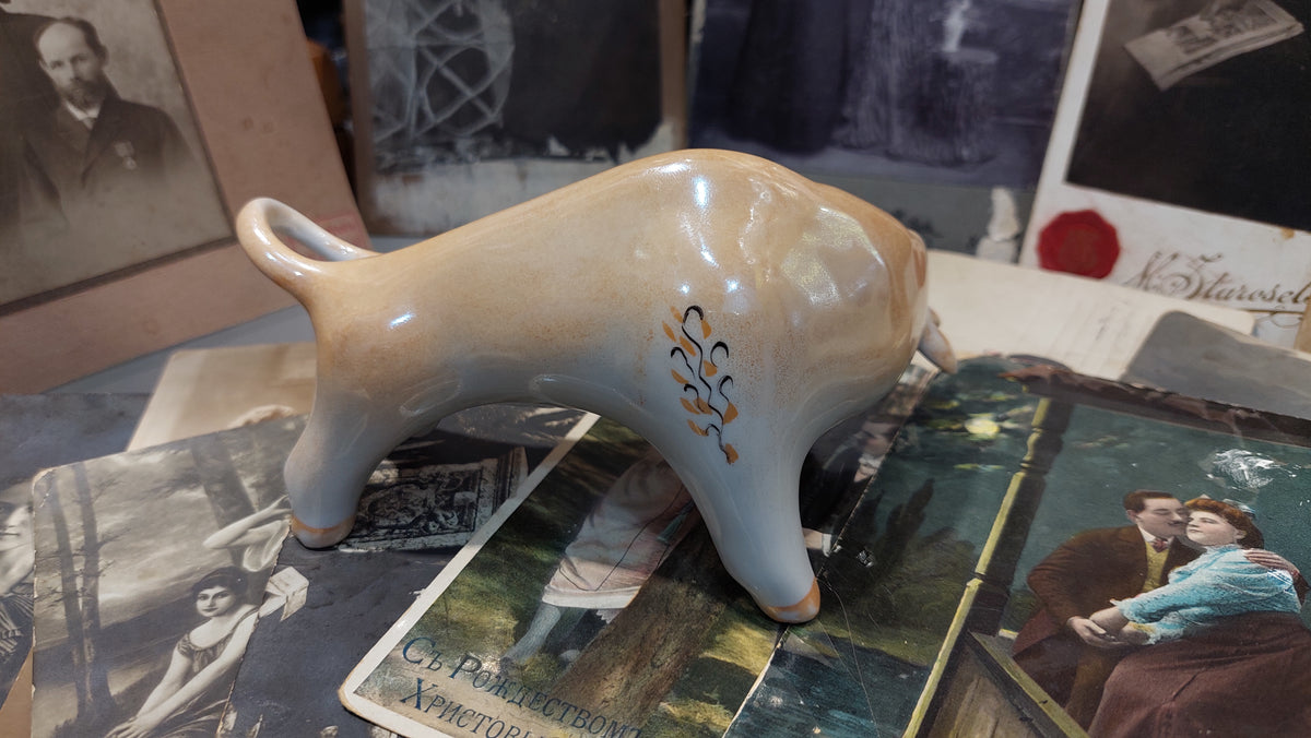 Porcelain bull made in Ukraine, USSR
