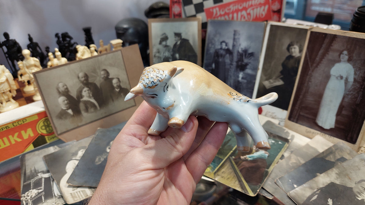Porcelain bull made in Ukraine, USSR