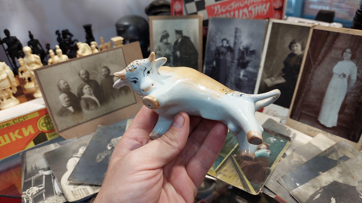 Porcelain bull made in Ukraine, USSR