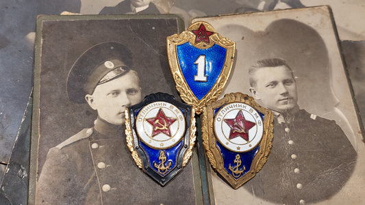 three honorary badges of the USSR Navy