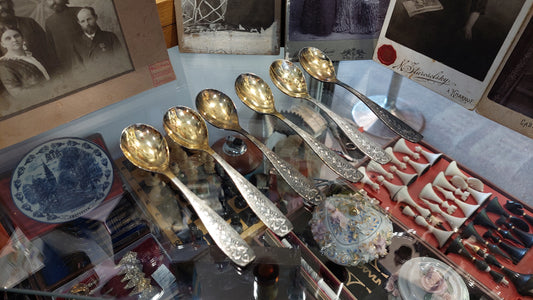 new silver and gold-plated teaspoons from the 60s of the USSR