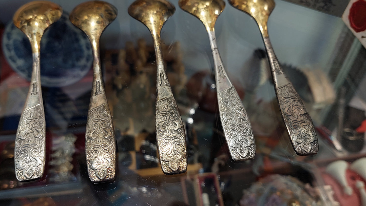 new silver and gold-plated teaspoons from the 60s of the USSR