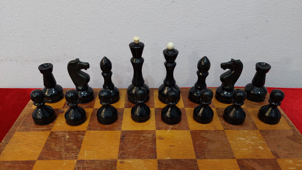 Nice Authentic Classic Soviet Large Chess Set Wooden Russian Vintage USSR Antique 1975