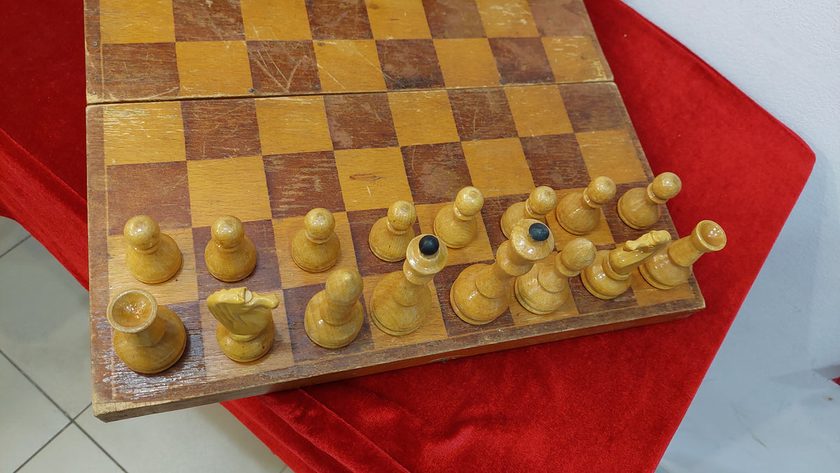 Nice Authentic Classic Soviet Large Chess Set Wooden Russian Vintage USSR Antique 1975