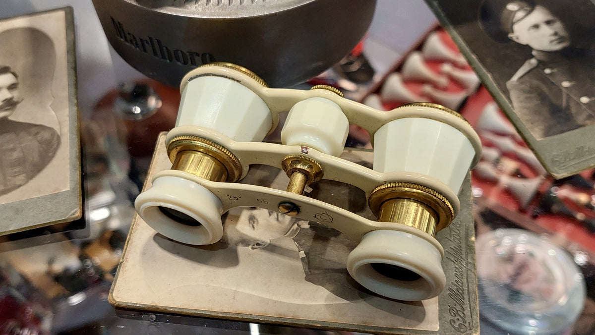 Soviet theater binoculars TITANIC, - Antique opera binoculars - Pocket binoculars in a Titanic case