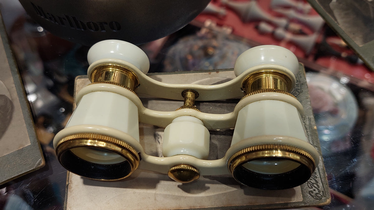 Soviet theater binoculars TITANIC, - Antique opera binoculars - Pocket binoculars in a Titanic case