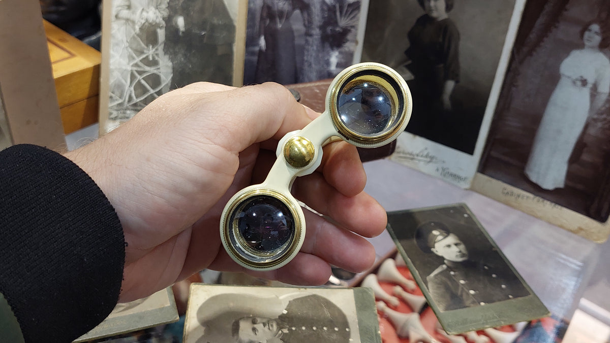 Soviet theater binoculars TITANIC, - Antique opera binoculars - Pocket binoculars in a Titanic case