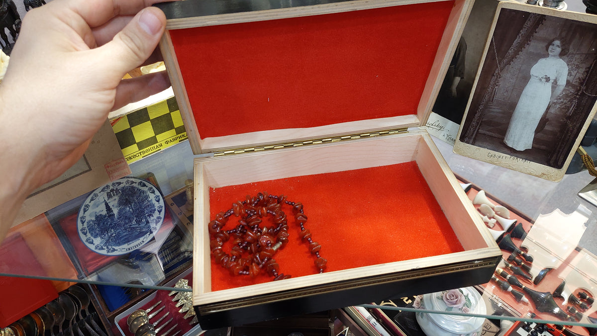 New USSR box made of wood and brass.