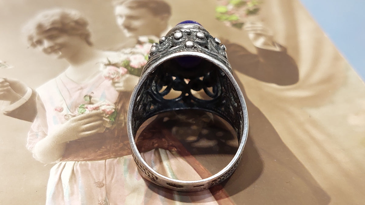 Vintage USSR ring 875 1970s Soviet jewelry USSR.