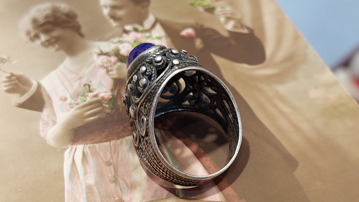 Vintage USSR ring 875 1970s Soviet jewelry USSR.