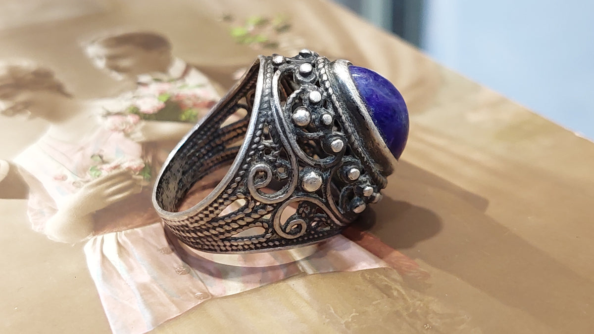 Vintage USSR ring 875 1970s Soviet jewelry USSR.