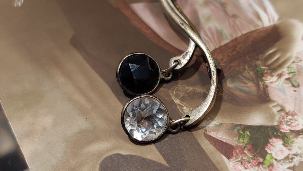 875 sterling silver brooch from 1940 USSR with rock crystal.