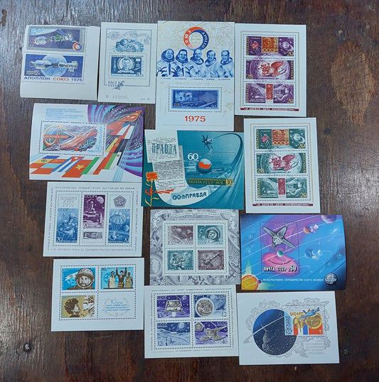 SPACE.Collectible space STAMPS. Space stamps. Soyuz APOLON, Yuri Gagarin, Sputnik, Lunokhod