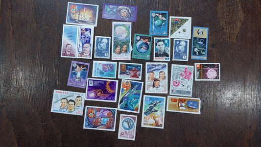 SPACE.Collectible space STAMPS. Space stamps. Soyuz APOLON, Yuri Gagarin, Sputnik, Lunokhod.