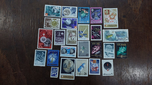 SPACE.Collectible space STAMPS. Space stamps. Soyuz APOLON, Yuri Gagarin, Sputnik, Lunokhod.